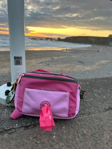Customer photo review of All In One Bumbag - Walkies Ready® Pink/Green