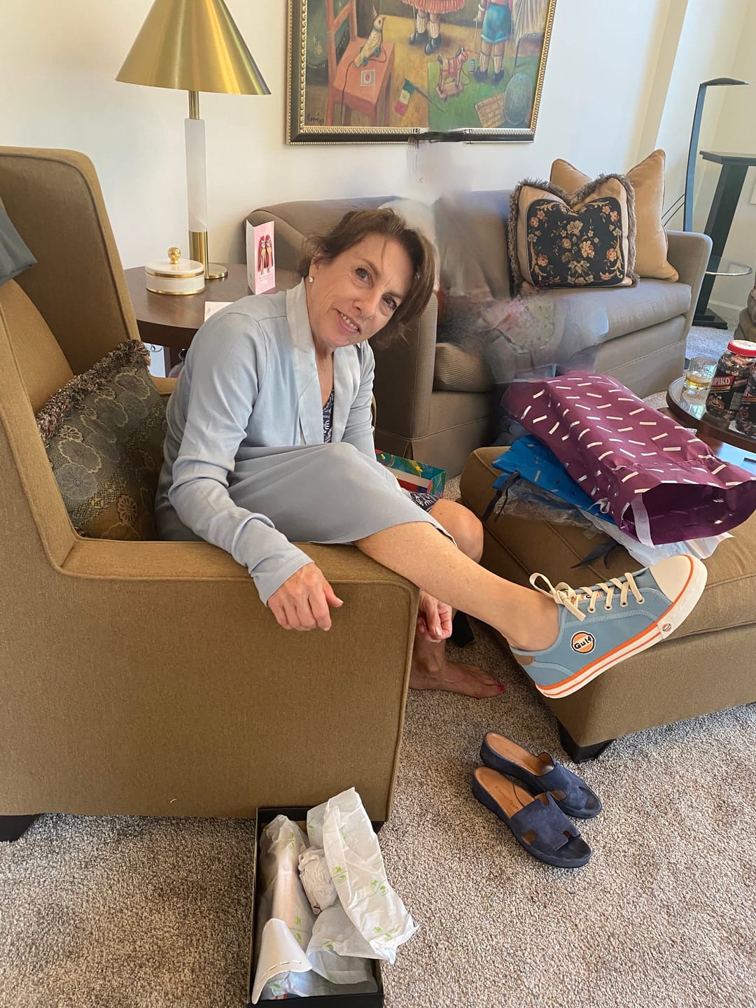 Customer photo review of Women's Gulf Low-Top Canvas Sneakers in Gulf Blue