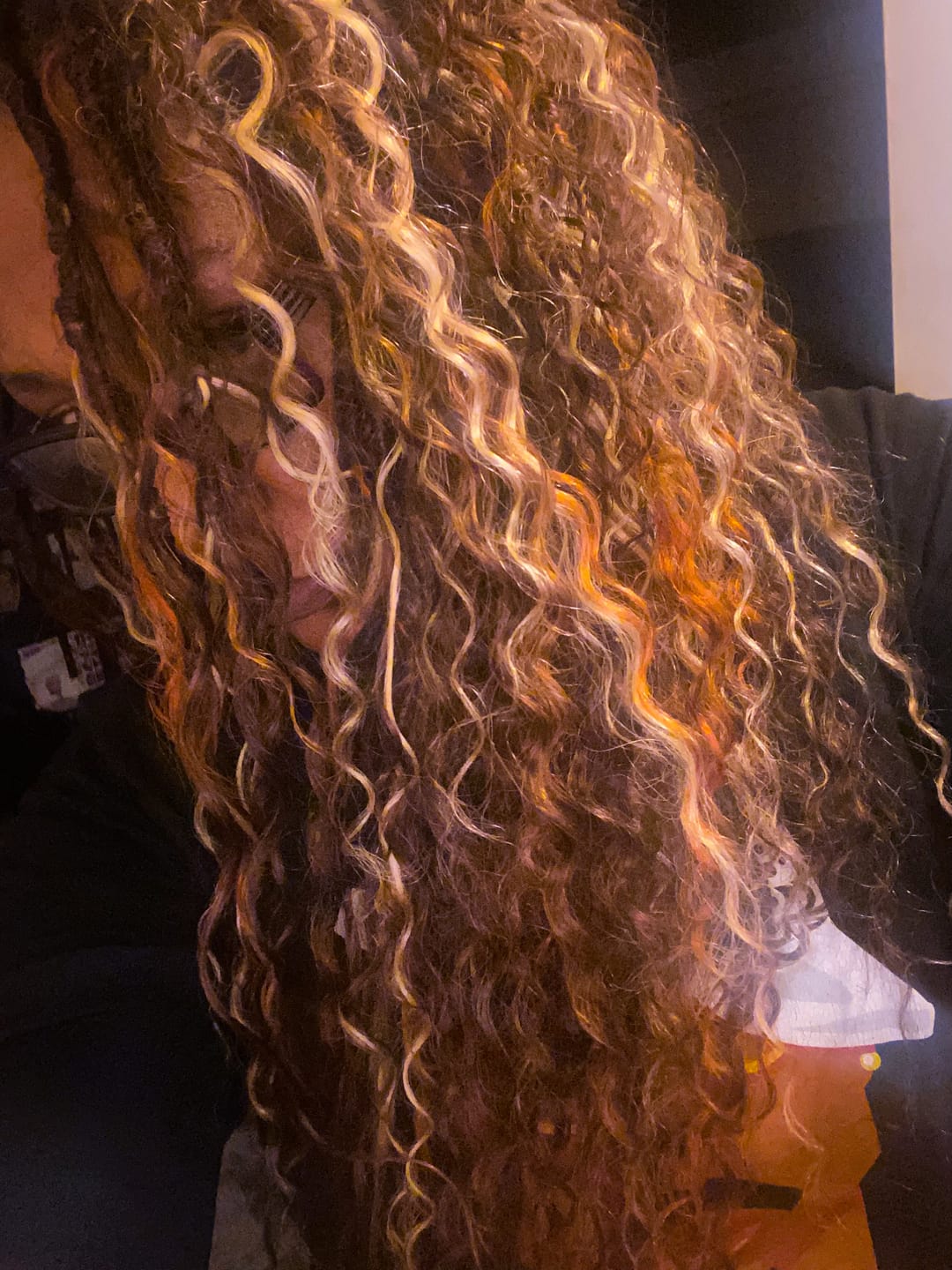 Customer photo review of #350 Flaming Ginger Deep Wave Bulk Hair Extensions for Braiding
