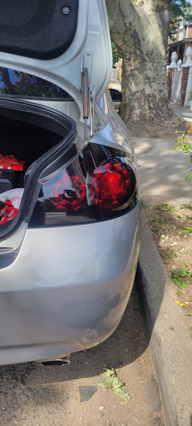 Customer photo review of Deep Black Headlight Film with Air Channel Paper Liner