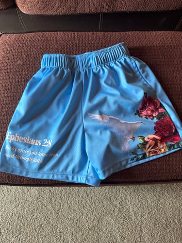 Customer photo review of Ephesians 2:8 Dove Shorts