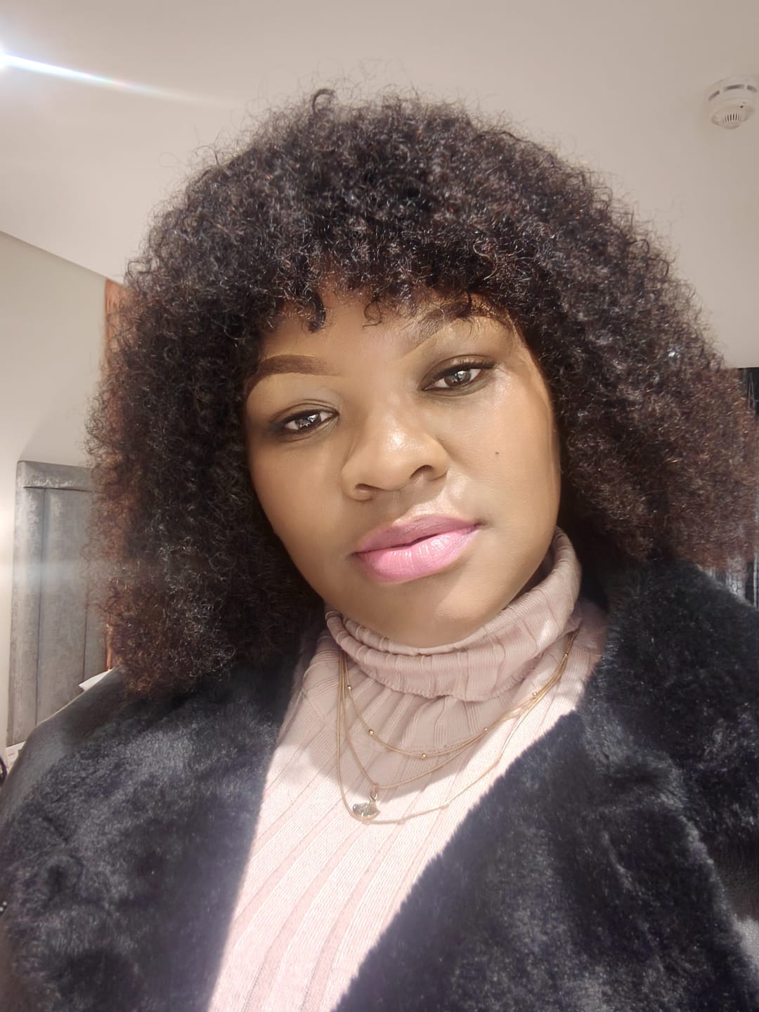 Customer photo review of Brazilian Kinky Curl Fringe - Gabby