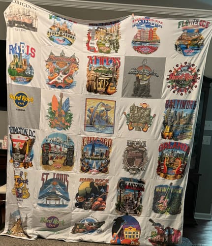 Customer photo review of Classic T-Shirt Blanket