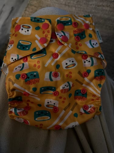 Customer photo review of Artist Collaborations Pocket Cloth Diaper with Athletic Wicking Jersey