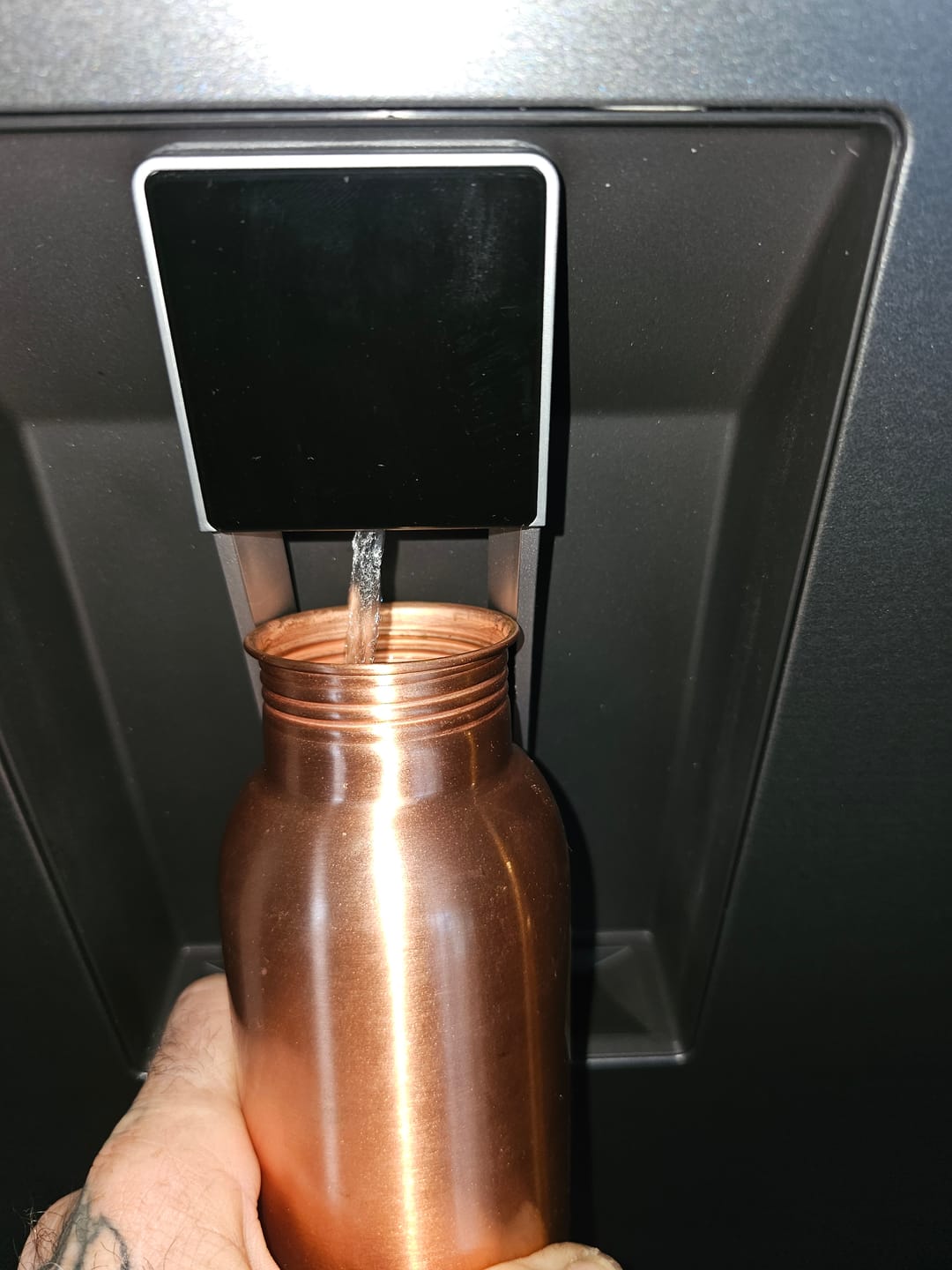 Customer photo review of Matte Copper Water Bottle
