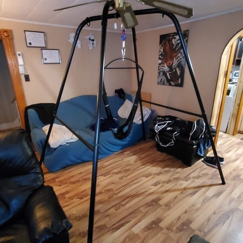 Customer photo review of Trinity Sex Swing Stand