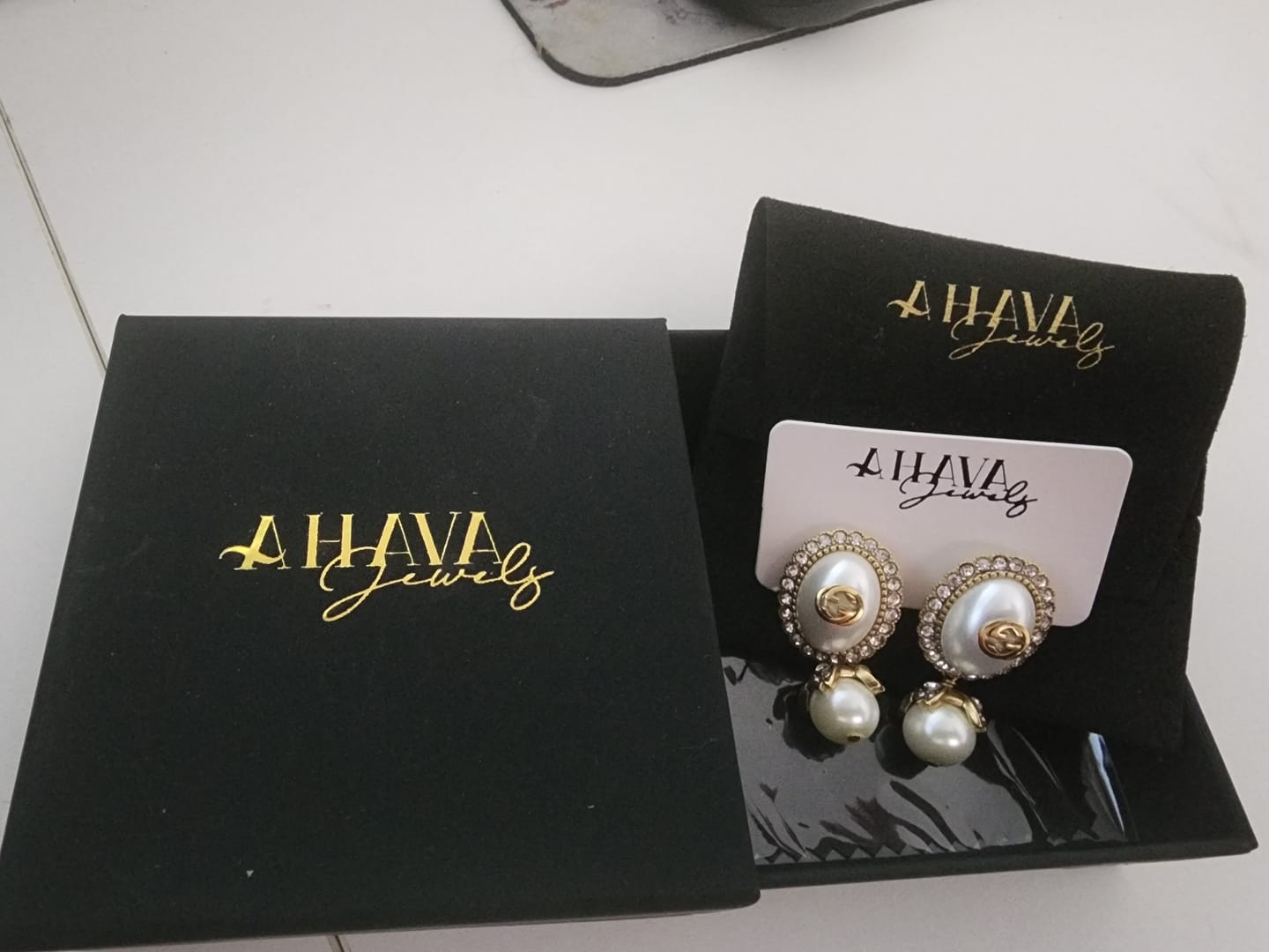 Customer photo review of Vintage Pearl Earrings