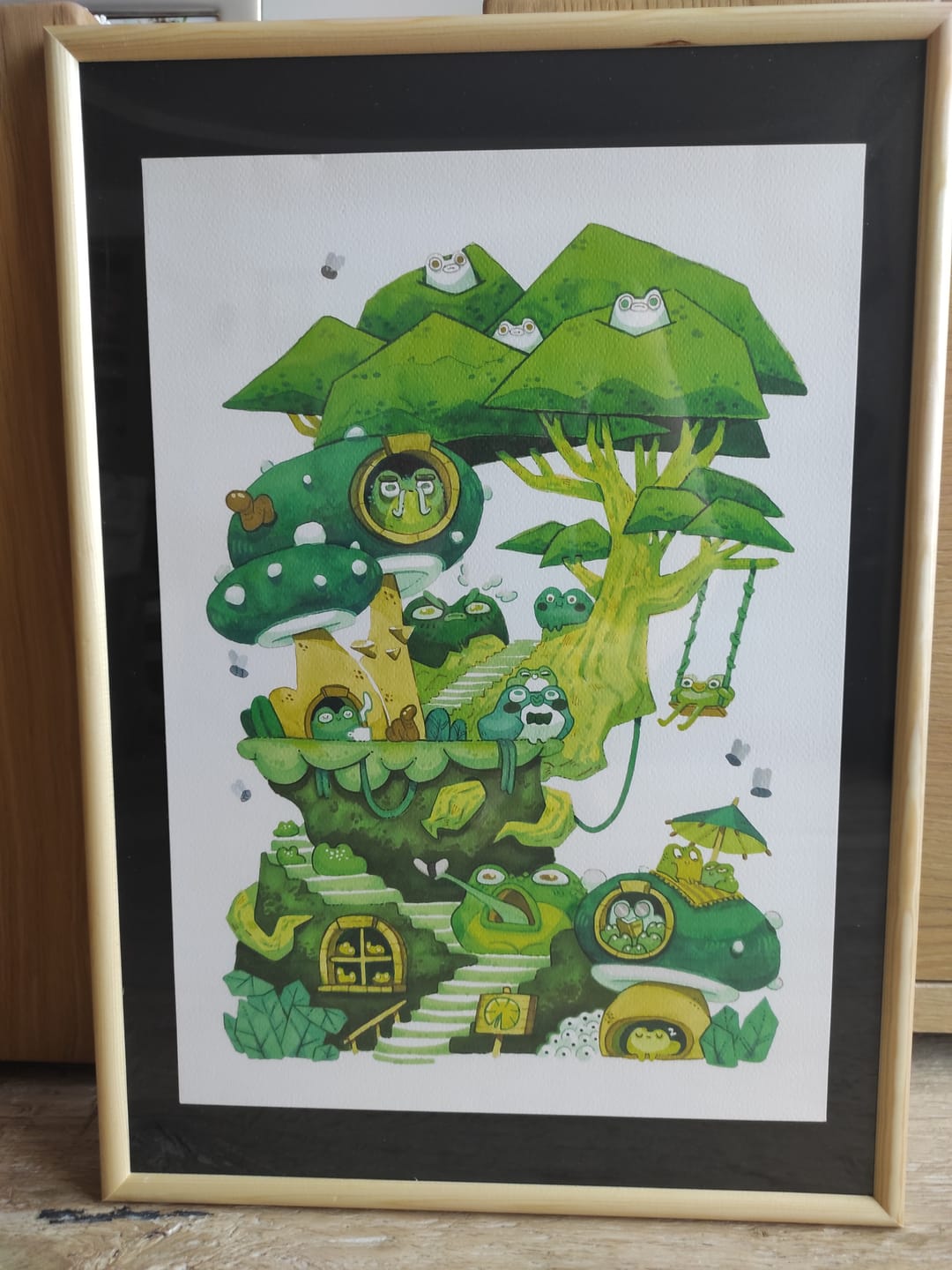 Customer photo review of Green Frogs • Stampa A3 Firmata