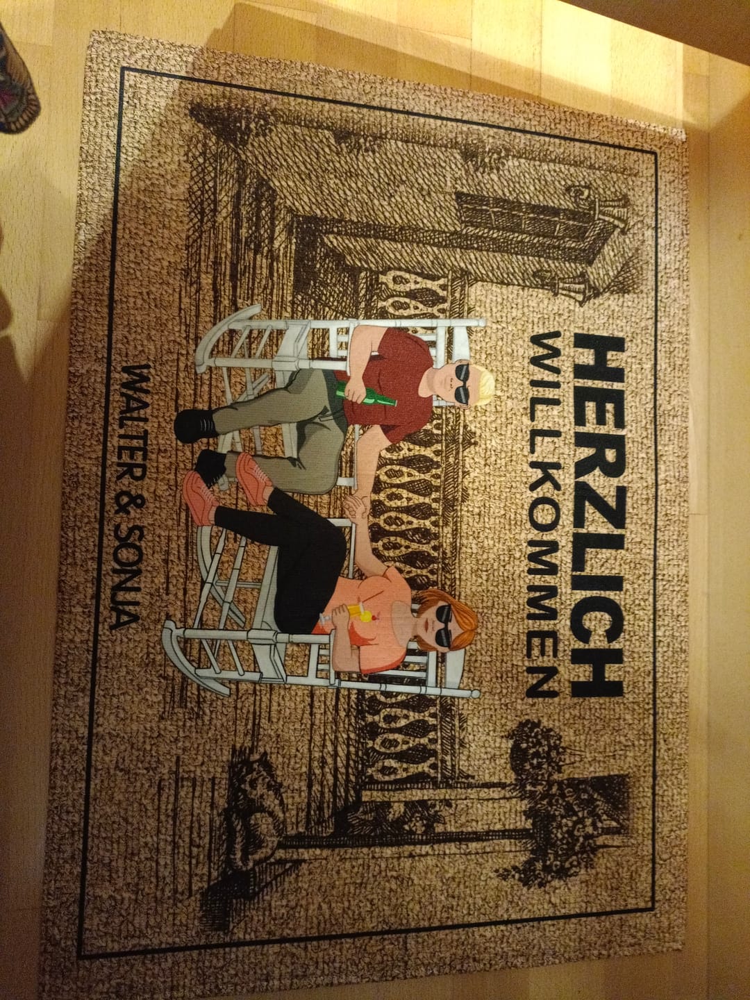 Customer photo review of Herzlich Willkommen - Paar-Fußmatte