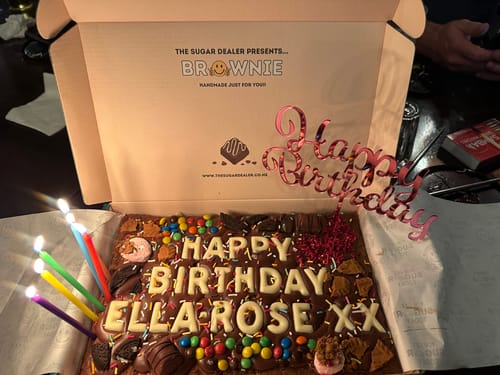 Customer photo review of Mega custom message loaded brownie