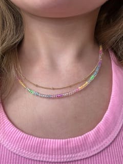 Customer photo review of Hope Bubble Seed Bead Necklace