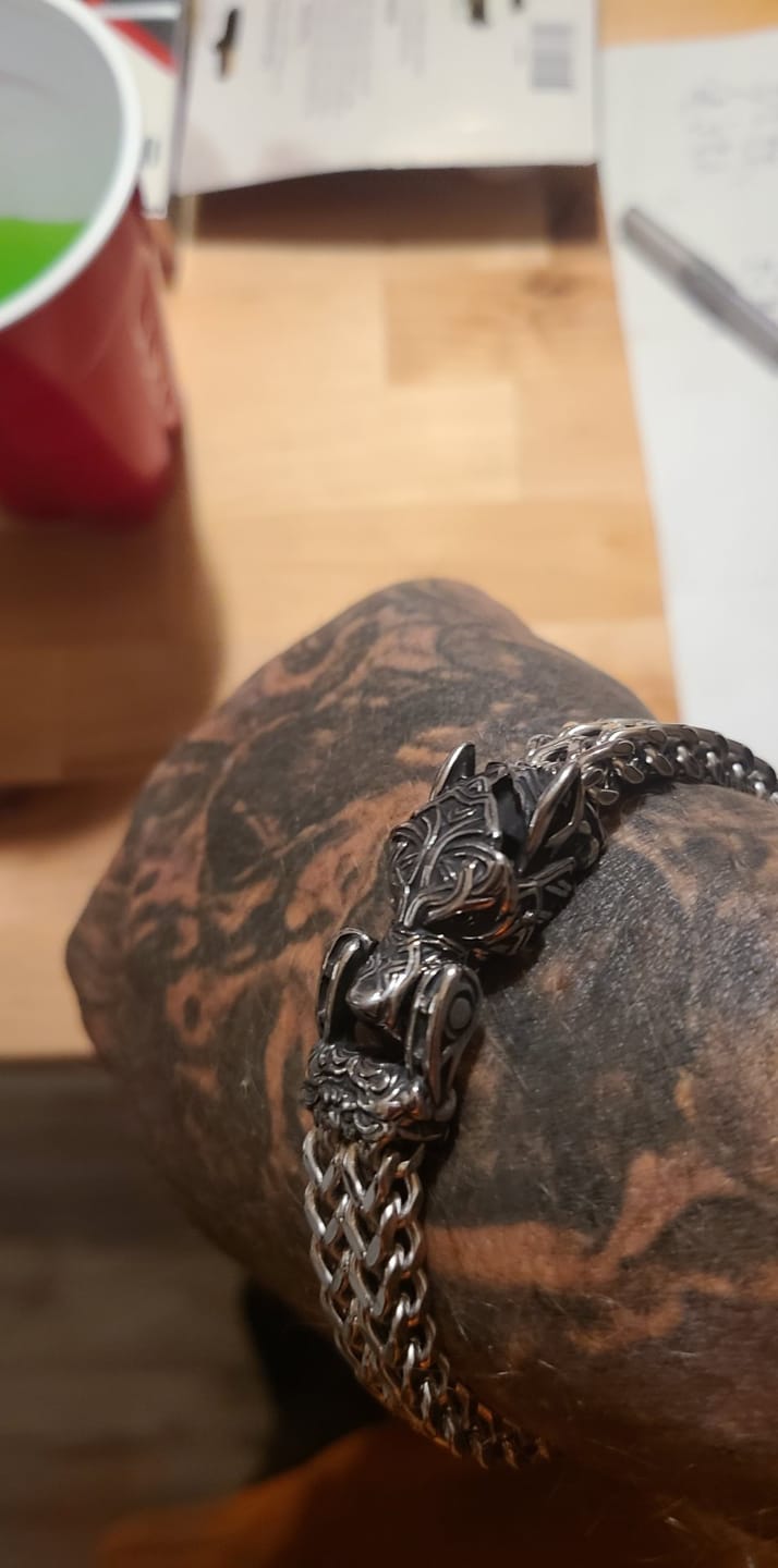 Customer photo review of Fenrir - The Great Wolf - Stainless Steel Bracelet