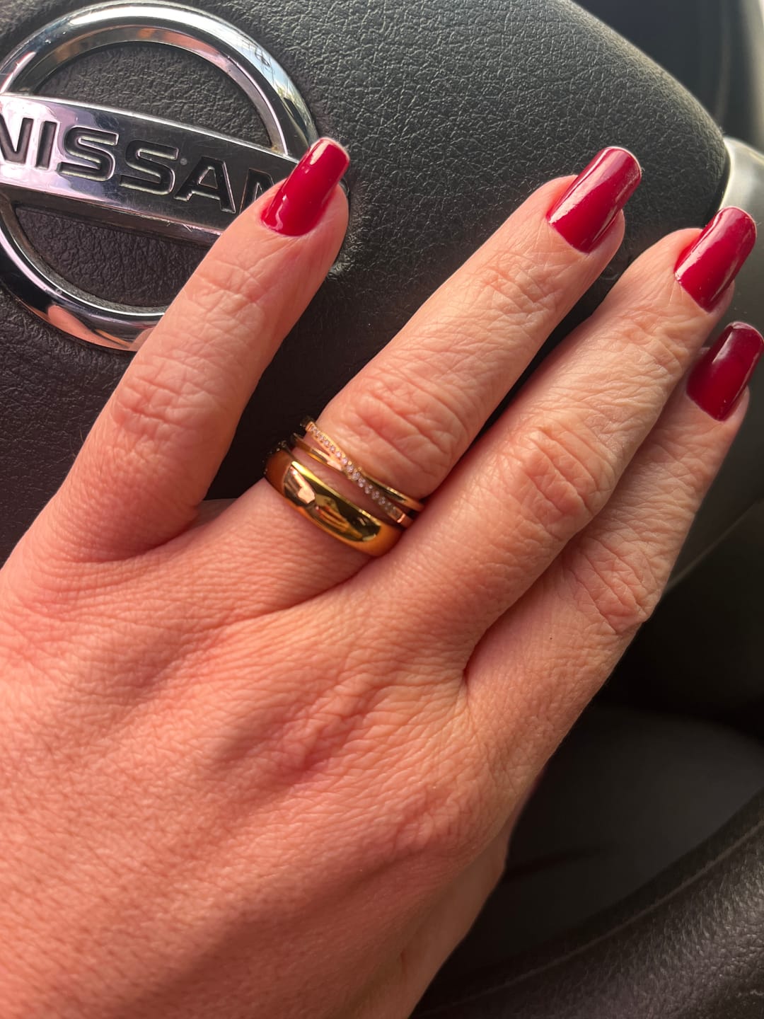 Customer photo review of Anel Lucia Duplo Banhado em Ouro 18k