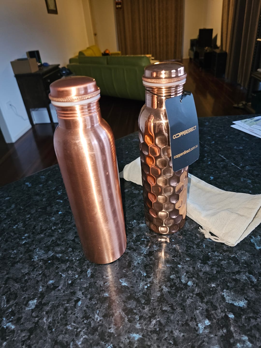 Customer photo review of Diamond Copper Water Bottle