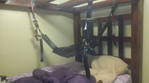 Customer photo review of Leather Swing with Pillow and Stirrups