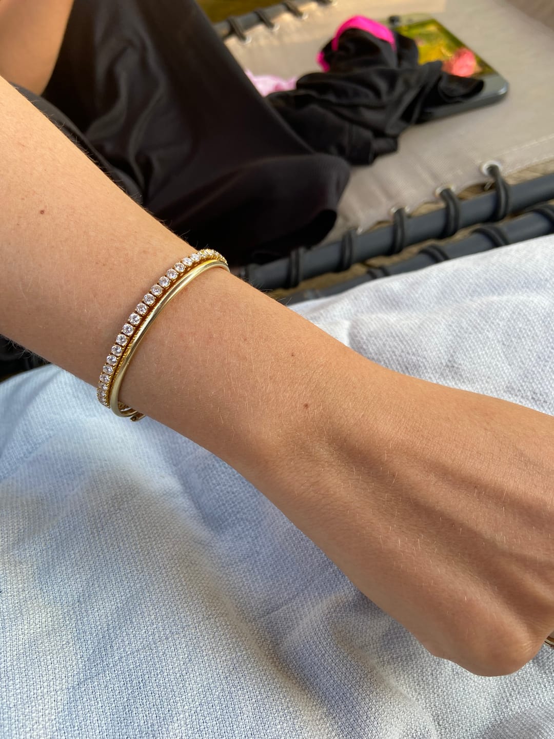 Customer photo review of TENNISBOY BRACELET. - 3MM 18K GOLD