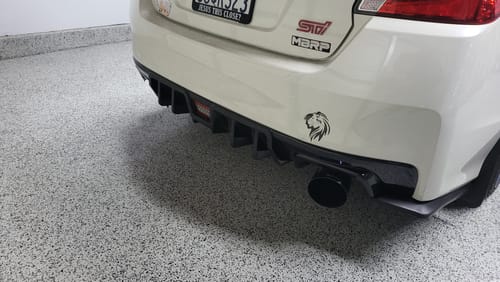 Customer photo review of Fits For 2015-2021 Subaru WRX STI Rear Bumper Lip Spoiler Diffuser (Gloss Black or Carbon Fiber Print)