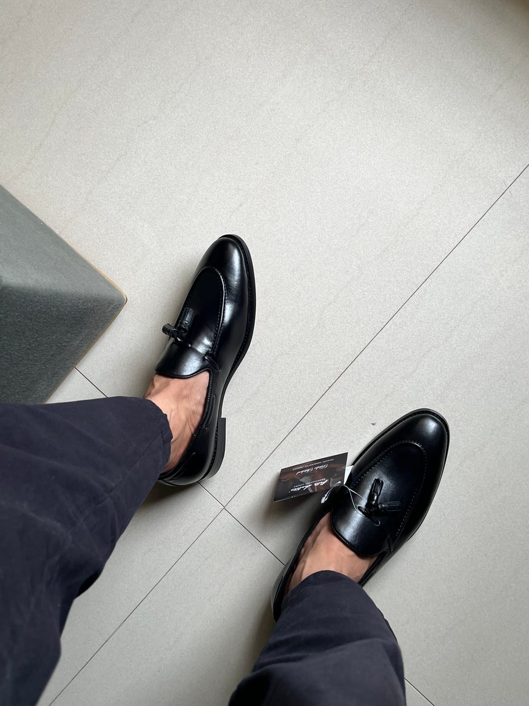 Customer photo review of Black Tassel Loafers