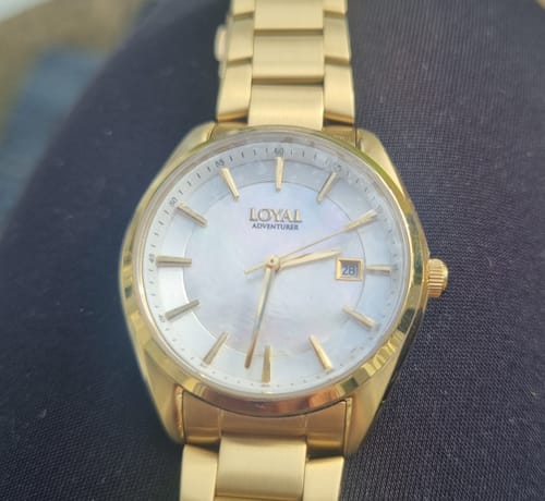 Customer photo review of Loyal Women's Adventurer Gold PVD Quartz Sport Watch Mother-Of-Pearl Dial