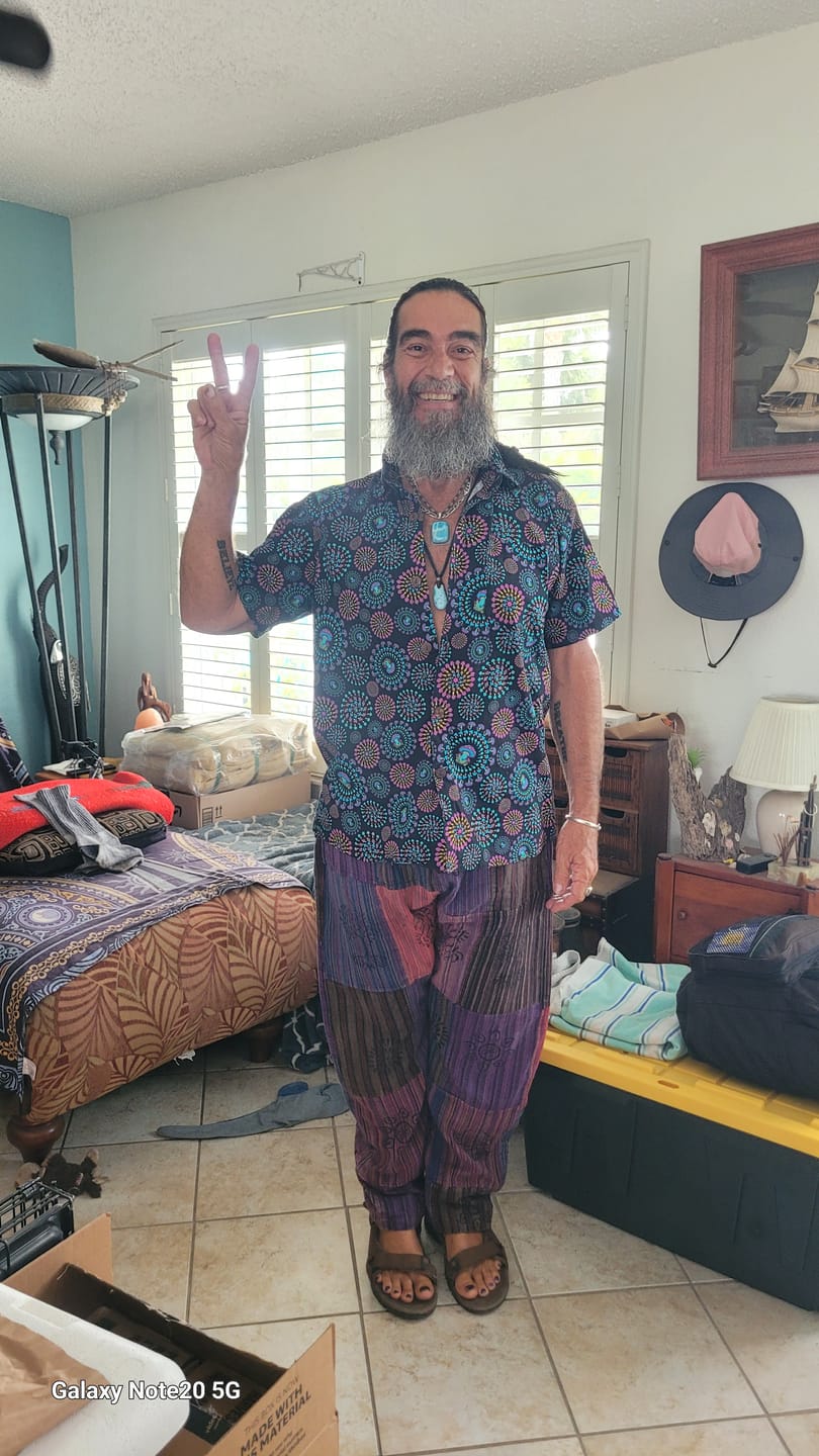 Customer photo review of Striped Cotton Cargo Pants
