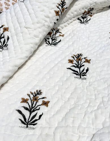 Customer photo review of Organic Mulmul Cotton Quilt - Rose