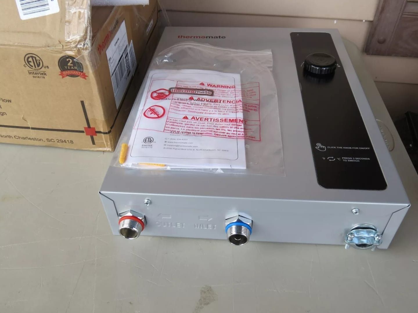 Customer photo review of Tankless Electric On Demand Instant Hot Water Heater - 240V | 18kW