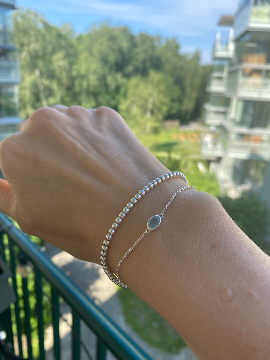 Customer photo review of Armband Mars Akvamarin Silver
