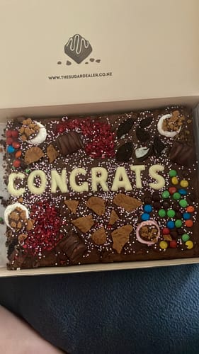 Customer photo review of Mega custom message loaded brownie