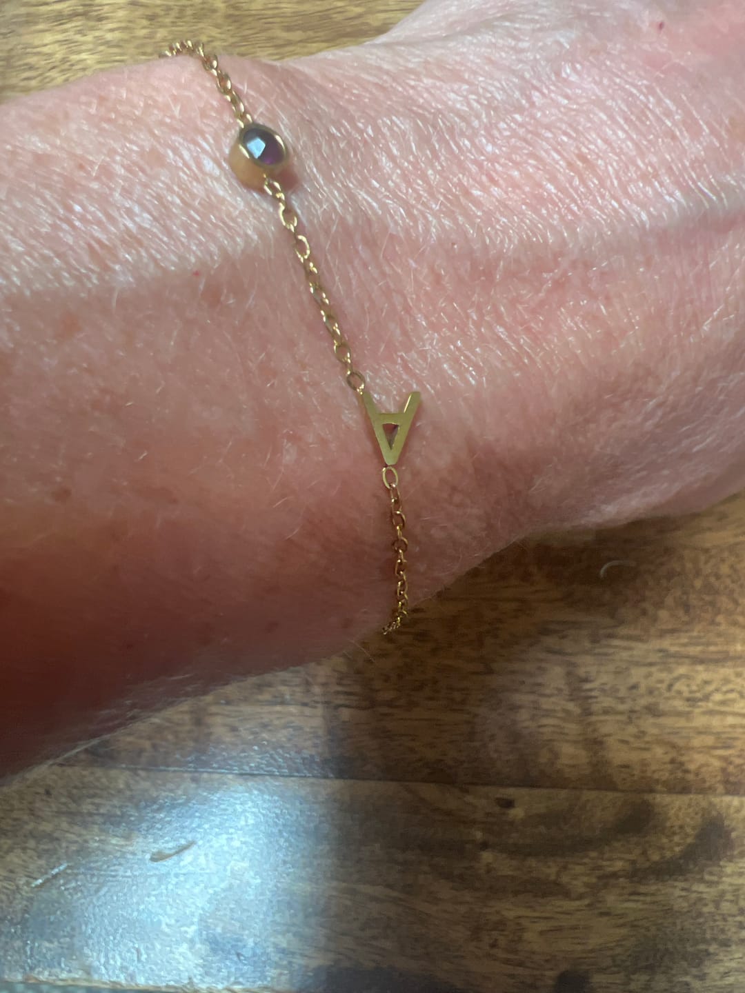 Customer photo review of Birthstone Letter Bracelet