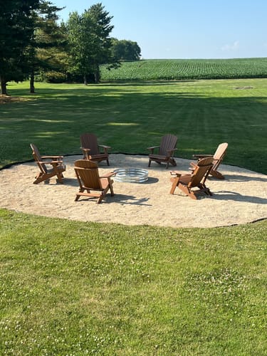 Customer photo review of King-Size Set of 4 Folding Adirondack Chairs With Cup Holders