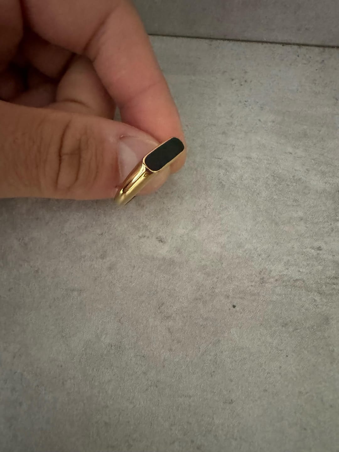 Customer photo review of Slick Signet Ring (Gold)