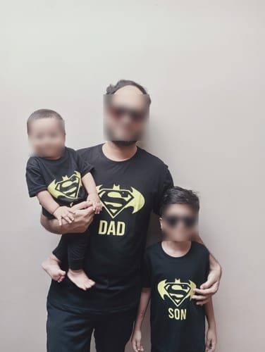 Customer photo review of Super Dad - Super Son Matching T-Shirt