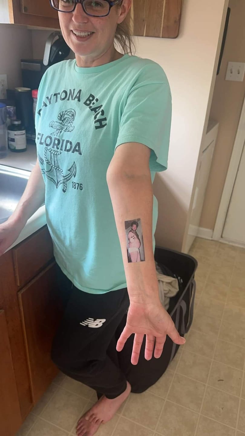 Customer photo review of Custom Photo Temporary Tattoo