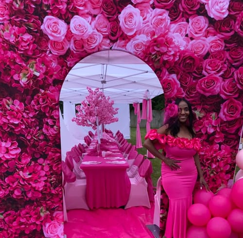 Customer photo review of 10x9ft Wedding Party Flower Arch Frame Welcome Stand Door