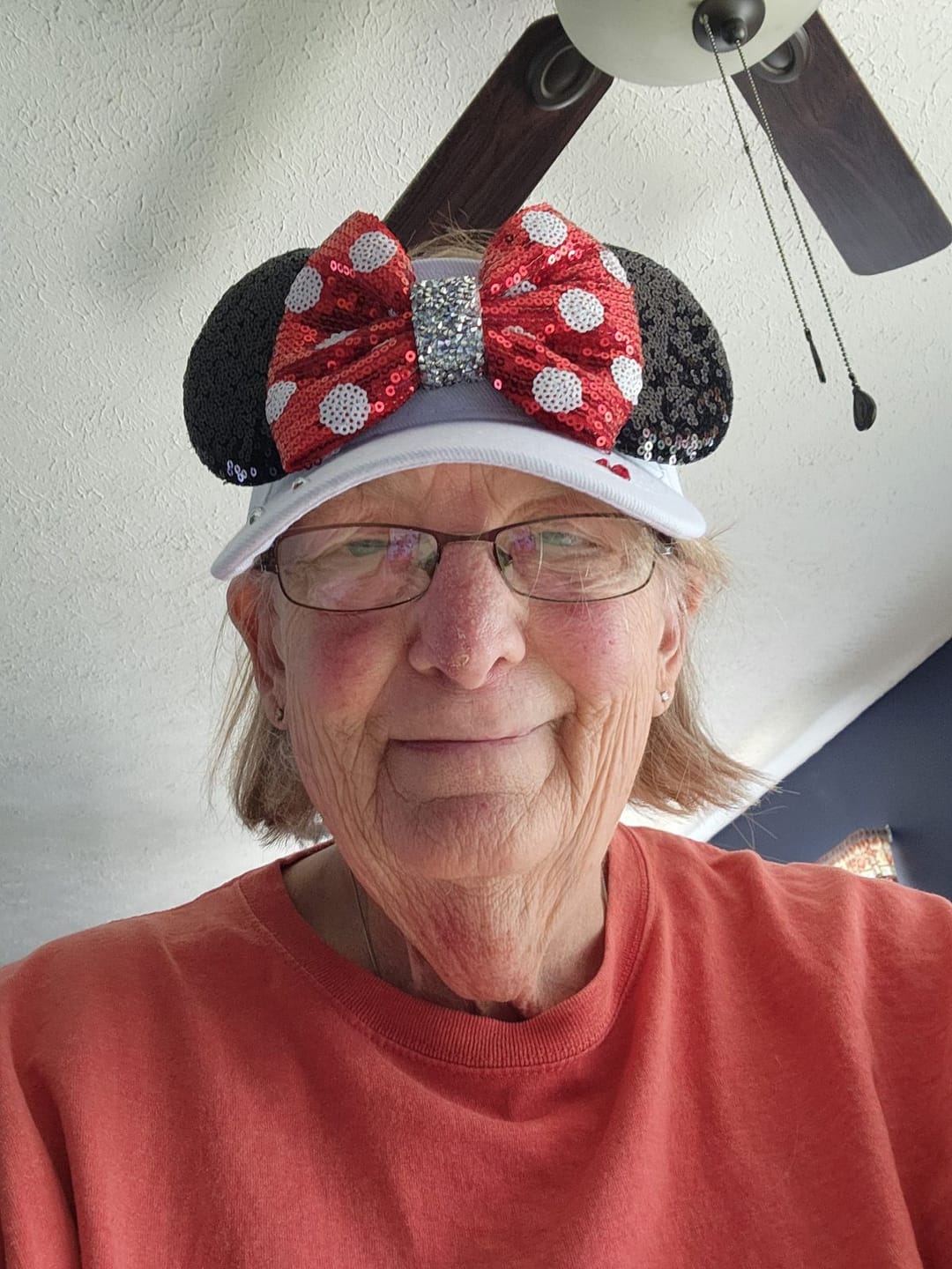 Customer photo review of Minnie Bow White Visor