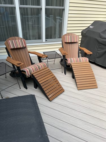 Customer photo review of Folding And Stationary Adirondack Chair Seat Cushions Sunbrella® Fabric (18 Colors Options!)