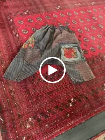 Customer video review of Women Chinese Style Patchwork Pocket Loose Pants