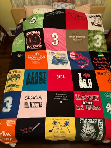 T-shirt quilt featuring lake shore high school basketball by D from MI