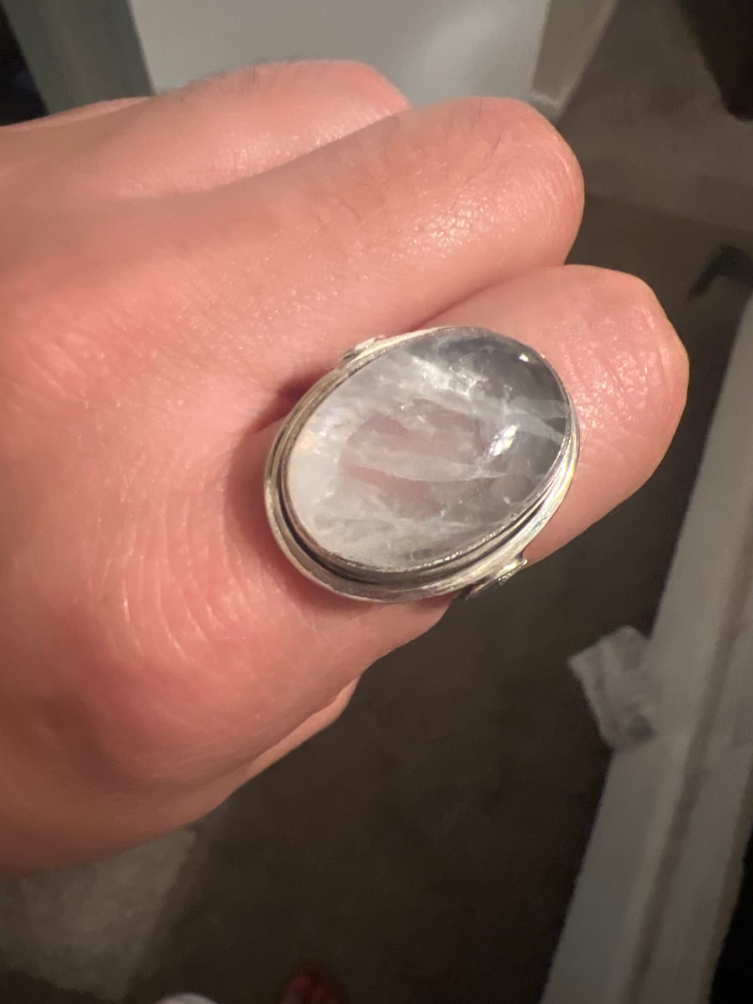 Customer photo review of Sterling Silver Rainbow Moonstone Ring