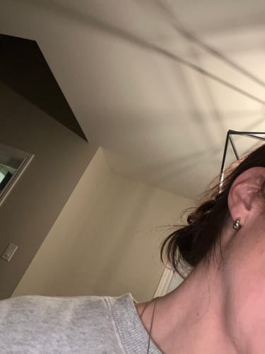 Customer photo review of Mini Bold Hoops - Silver
