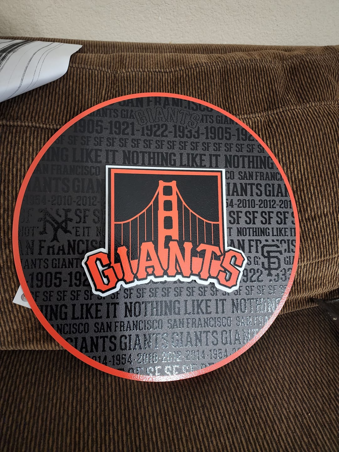 Customer photo review of San Francisco Giants CRAFT SERIES 3D Embossed Metal Wall Art