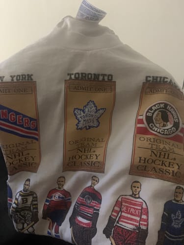 Customer photo review of Vintage NHL Original Six T Shirt Mens XL White 90s