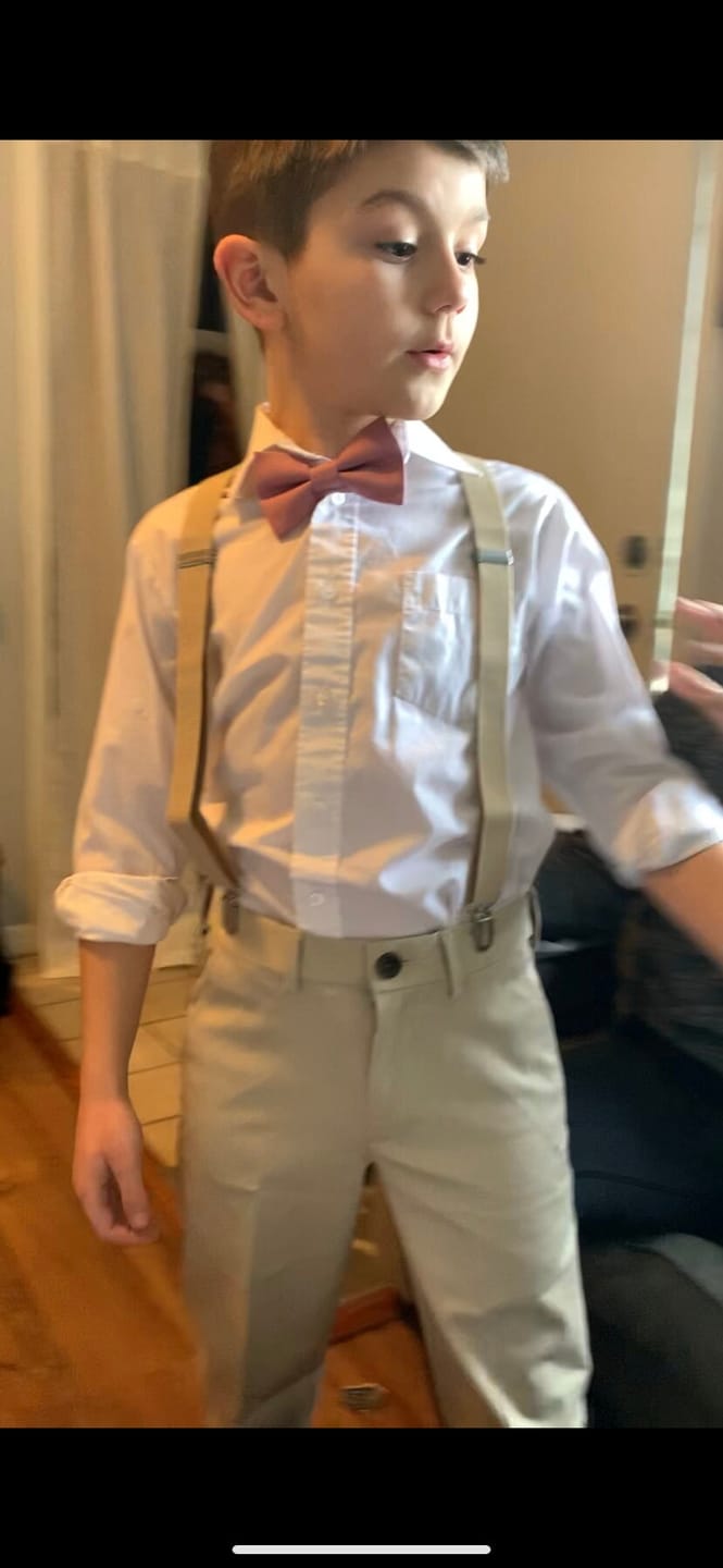 Customer photo review of Tan Suspenders