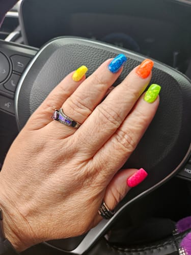 Customer photo review of Summer Drop Ins | Neon Glitters Dip Powder Set