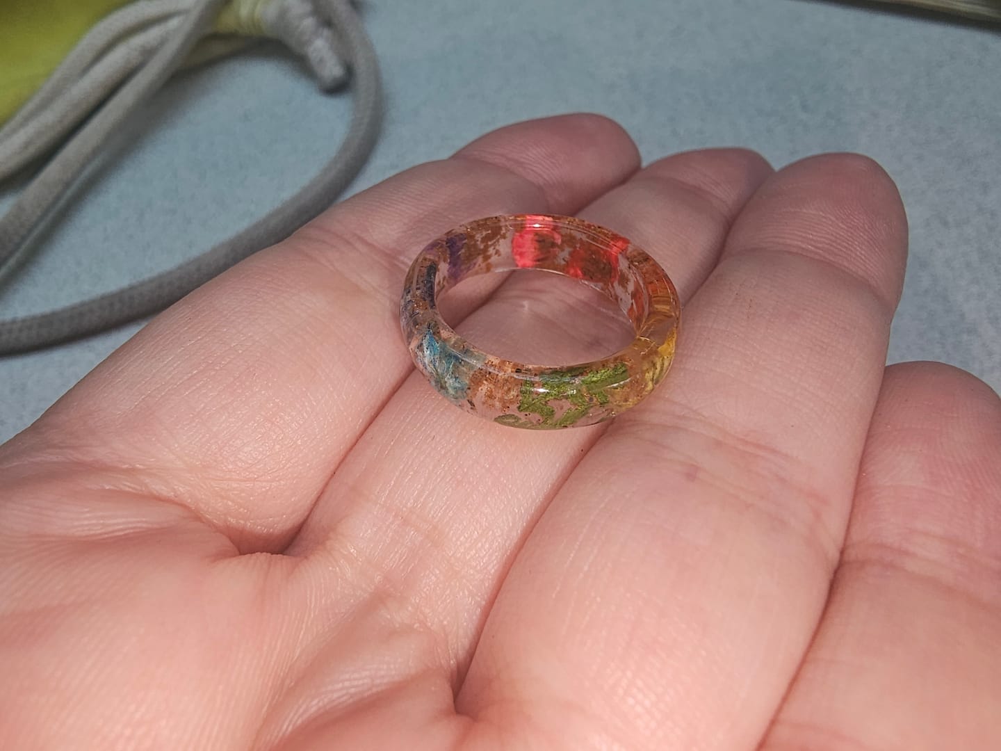 Customer photo review of Wildflower Ring with Cremation Ash