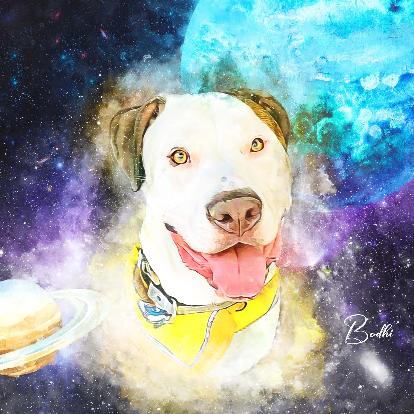 Customer photo review of Watercolor Pet Art - Pet Galaxy (PG)