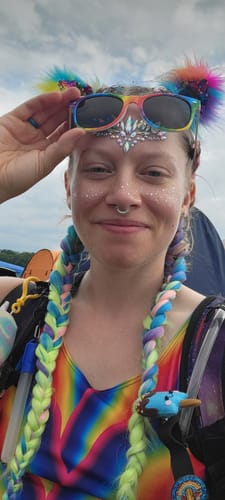 Customer photo review of Silver Stardust Speckle Makeup Patches
