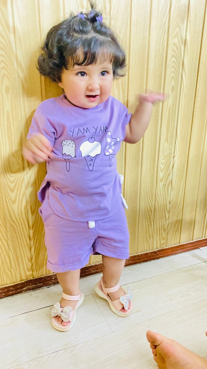 Customer photo review of Girls Graphic Printed Soft Cotton Suit