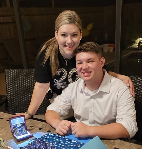 Customer photo review of Grandson, Never Lose Faith - Cross Necklace With Personalize Message Card (GS45-P)