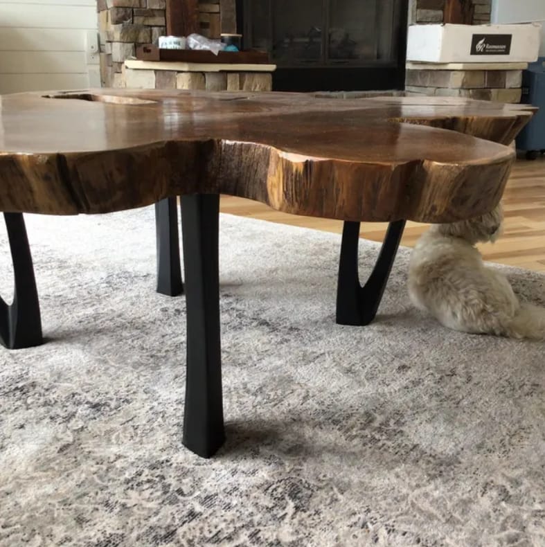 Customer photo review of Bench Legs 123 Udo 16H Handcrafted Metal Furniture